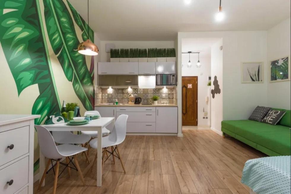 Cozy Modern Studio Green Apartment In Old Town Krasków Exterior foto